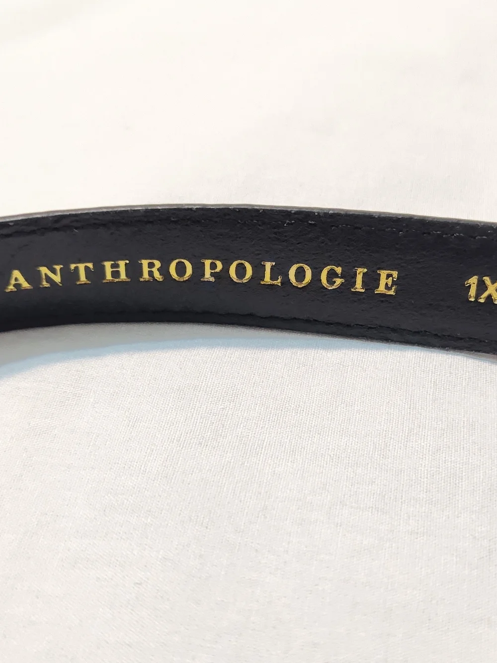 Anthropologie Black Horsebit Leather Belt